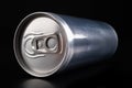 Metal can with drink on a dark table. Energy drink in a can Royalty Free Stock Photo