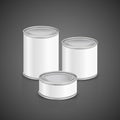 Metal cans with blank label Royalty Free Stock Photo