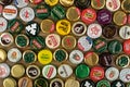 Metal Caps From Different Beer Bottles of Popular Polish Beers