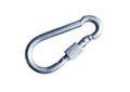 Metal Carabiner On White