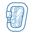 Metal Carbine Alpinism Sport Equipment doodle icon hand drawn illustration