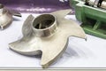 Metal casting iron semi open impeller component for centrifugal industrial pump for transferring fluid liquid