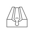 Metal casting line outline icon