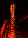 Metal on casting. Metallurgy. High temperature in the melting furnace. Heavy forging steelmaking plant and steelmaking workshop. Royalty Free Stock Photo