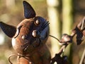 Metal cat garden sculpture