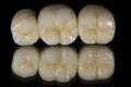 Metal ceramic bridge tooth unit