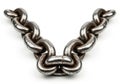 Metal chain forming a v shape Royalty Free Stock Photo
