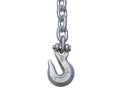 Metal chain and hook isolated on white background.