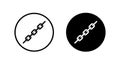 Metal chain icon in black circle. Strong connection and unity symbol. Strength and unbreakable bond sign Royalty Free Stock Photo