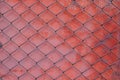 Metal chain link and rusty plate background. Royalty Free Stock Photo