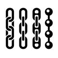 Metal chain parts icons set on white background. Royalty Free Stock Photo