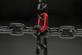 A metal chain with a quick red fix Royalty Free Stock Photo