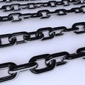 Metal chains colored silver 3d illustration