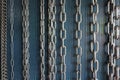 Metal chains for industrial strong link concept background