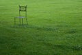 Metal chair in garden