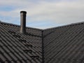 Metal Chimney on Plate Roof with Secure Sweeper Steps