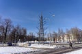 Metal Christmas tree, city Vyksa. Russia.