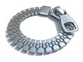 Metal circle zipper 3D