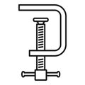 Metal clamp icon, outline style