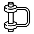 Metal clamp icon, outline style