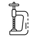 Metal clamp icon, outline style