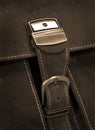 Metal Clasp on Leather Case Royalty Free Stock Photo