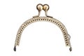 The metal clasp for leather or textile purses, handbags, wallets