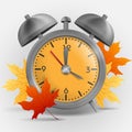 Metal Classic Style Alarm Clock. Royalty Free Stock Photo