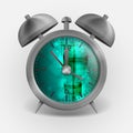 Metal Classic Style Alarm Clock. Royalty Free Stock Photo