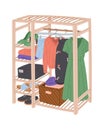 Metal clothes hanger flat icon Wardrobe in house interior Royalty Free Stock Photo