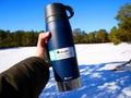 Metal coffee mug. Capacity for a tourist with coffee or tea