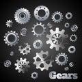 Metal gears poster vector design illustration