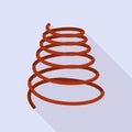 Metal coil cable icon, flat style