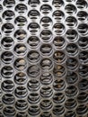Metal coil for concrete reinforcement. Plate with holes for masonry blocks and bricks Royalty Free Stock Photo
