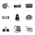 Metal coil icon set, simple style Royalty Free Stock Photo