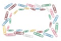 Metal colorful paperclips border