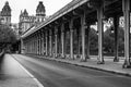 Metal columns and abutments of Bir Hakeim bridge in Paris Royalty Free Stock Photo