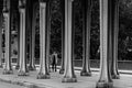 Metal columns and abutments of Bir Hakeim bridge in Paris