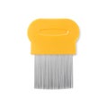 Metal comb for anti lice treatment on white background, top view