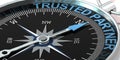 Metal compass with trusted partner word
