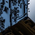 metal computer surface technology hardware 3d render illustration