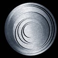 Metal concentric circles on a black background