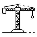 Metal construction crane icon, outline style Royalty Free Stock Photo