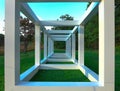 The metal construction in the form of an infinite cube in Storm King Art Center