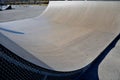 Metal construction ramp for skateboarding, serves as a platform for riding with an inline scooter or bmx bike free style. wooden b