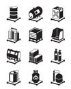 Metal containers icon set Royalty Free Stock Photo