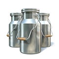 Metal containers for milk 3D