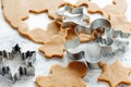 Metal cookie cutters for gingerbread. Royalty Free Stock Photo