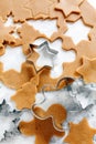 Metal cookie cutters for gingerbread. Royalty Free Stock Photo