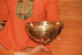 Metal copper singing bowls for relaxation procedures